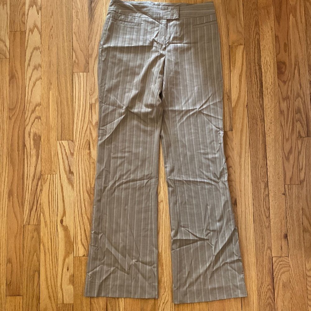 Lafayette 148 sz 4 beige striped trouser slacks great pre owned condition